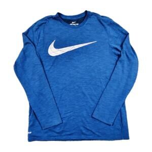 Nike Legend Training T Shirt Men's L Royal Bue Long Sleeve Athletic Cut Dri Fit
